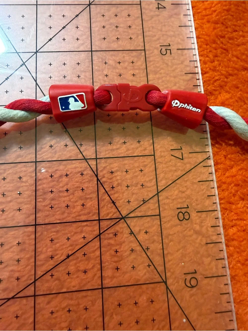 Phiten Philadelphia Phillies MLB Titanium Necklace Red White 22” Baseball
